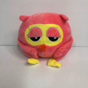 soft owl plush pink yellow cartoon owl stuffed animal 5 inch embroidered eyes
